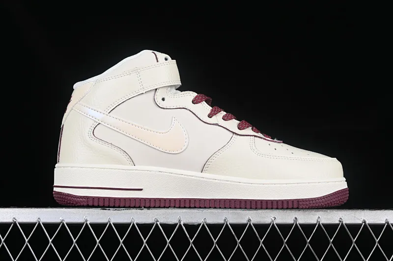 All categories Nk Air Force 1 Air Force series Nk Air Force 1 Mid Air Force mid-top Nk Air Force 1'07 Mid burgundy pearlescent small hook Air Force One mid-top casual sneakers SG2356-803